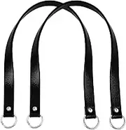 PH PandaHall Shoulder Bag Strap Replacement Saddle Brown Short Bag Handle, Black
