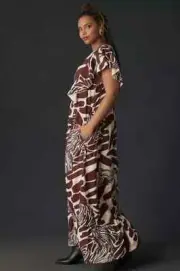Anthropologie Maeve Cassandra Maxi Dress Brown Plus 1X NWT