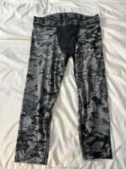 Under Armour Heatgear 3/4 Compression Tights Mens XL Camo Black White 1356620