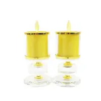 在飛比找momo購物網優惠-【新韻傳音】光普心燈 光普燭杯+充電式電子蠟燭(黃色 2入 