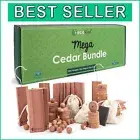 Mega Cedar Blocks Bundle: 100% Natural Hangers, Balls & Rings for Fresh Storage