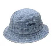 NWT Supreme Needle Punch Denim Logo Crusher Bucket Hat Light Blue FW24 AUTHENTIC