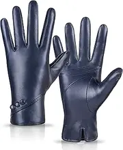 [MAGILINK] Leather Gloves for Women Genuine Sheepskin, Womens Gloves Warm Thinsulate Lined, Winter Gloves Touchscreen Driving