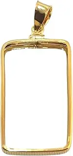[Generic] 14k Yellow Gold Filled for bezel frame for 1 oz credit suisse Pamp Lady Fortuna Gold bar / 1 oz Credit Suisse /1 oz Pamp Rosa (Gold Bar Not Included), mediam, Gold Filled, No Gemstone