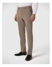 [Politix] Slim Stretch Wool Blend Tailored Pant in Mushroom