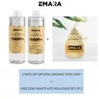 EMARA Natural Organic Dish Liquid Soap, Pack of Two, Orange - Lemon, Vegan