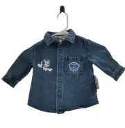 Paw Patrol Chase Toddler Boy Shirt/Jacket Jean Embroidered 18M - New