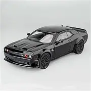 Scale Finished Model Car 1:32 Scale for Dodge Challenger SRT Alloy Diecast Car Model Exquisite Sound Light Collection Car Display Die-cast Vehicle(Black)