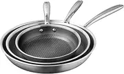 [Redchef] Non Stick Frying Pans, Hybrid Ceramic Frying Pan, Nonstick Skillets with Stay-Cool Handle, Non Toxic, PFAS PFOA & PTFE Free, Dishwasher & Oven Safe, Compatible with All Cooktops (8+10+12 inch)