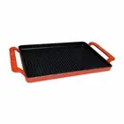 NEW CHASSEUR INFERNO RED 42 x 24cm CAST IRON RECTANGULAR GRILL TRAY