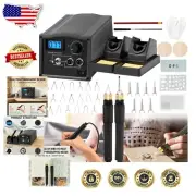 Dual Pen Pyrography Wood Burning Kit with 20 Nibs & LCD Display – Safe & Easy