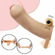 Realistic Silicone Bigger Penis Sleeve Penis Enhancer Condoms For Male Enlarger