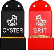 2Pcs Chicken Grit Feeder, Weather Resistant Large Capacity Chicken Oyster Shell Feeder for Hanging or Wall Mounting