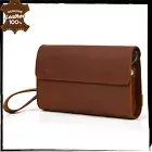 GENUINE LEATHER Mens Clutch Bag Phone Money Wallet Designer Crossbody Handbag