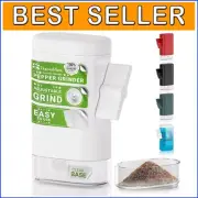 Elegant Ceramic Pepper Mill & Salt Grinder - Manual, White, Perfect for Kitchens