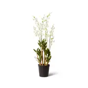 E Style Orchid Dendrobidium Potted Artificial Plant Decor 35x131cm White
