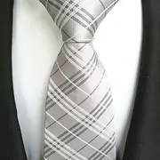 Silver Grey Interlaced Stripe Tie, Men's Business tie is Positively Necktie.