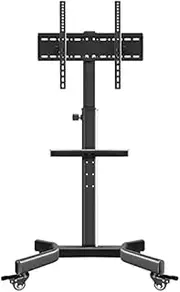 Tv Mounts Motorised Stand，TV Mounts,Mobile TV Stand,TV Trolley Height Adjustable Portable Home Display Floor TV Stand with Tray for Most 32-75 inch Screens/Black / 70x60cm