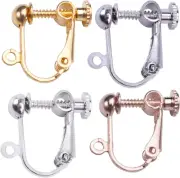 Bronagrand 24 Pieces Clip-On Earring Findings Components Screw Back Ear Wire Non