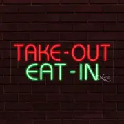 NEW "TAKE-OUT EAT-IN" 30x12x1 INCH LED FLEX WINDOW/WALL INDOOR SIGN 31484