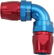 Aeroflow 90 Deg -10An to -10An Cutter Full Flow Hose Ends Blue - AF853-10-10
