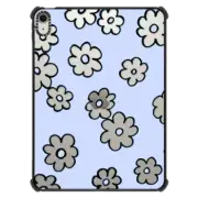 iPad Air 11-inch (M2/M3) iPad Impact Case HAPPY SUMMER FLOWERS IPAD, RETRO PASTEL PERIWINKLE COLORFUL DAISY FLORAL VERY PERI CLEAR CASE By Ebi Emporium