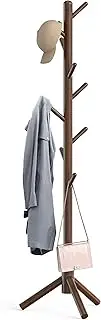 Simple Houseware Wooden Coat Rack Stand Garment Adjustable Tree Rack, 9 Hooks, Walnut