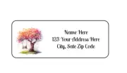 30 Watercolor Tree Swing PERSONALIZED RETURN ADDRESS LABELS 1 in X 2 5/8 GLOSSY