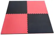 100 x 40mm EVA Foam Jigsaw Interlocking Floor Tile Mat 1m x 1m BLACK / RED
