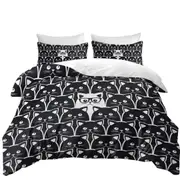 Black and White Funny Cats Print Quilt Cover