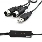 MIDI To USB Cable USB MIDI Converter With Indicator Light FTP Proceesing Chip