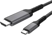 nonda USB C to HDMI Cable, 6.6ft 4K@60Hz Type C to HDMI 2.0 Cable [Thunderbolt 3 Compatible] for MacBook Pro 2020/2019, MacBook Air/iPad Pro 2020, Surface Book 2, Galaxy S20, and Other Type-C Devices