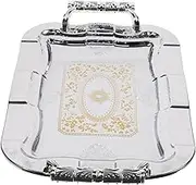 COLLBATH European Style Stainless Steel Fruit Tray Elegant Serving Dish for Appetizers and Desserts Capacity Food Storage Tray for Ktv Restaurant and Hotel Use