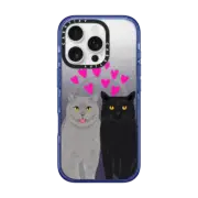 iPhone 16 Pro Impact Case MagSafe Compatible Two cats, cute grey cat and black cat iphone 6 case, iphone case, clear case, cat clear case, cat heart, cats love, cute cats