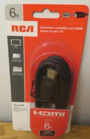 RCA VH6HCR 6 Ft Mini HDMI to HDMI Cable AV