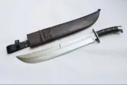 Custom Handmade Carbon Steel Blade Seax Machete Sword - Hunting Sword camping