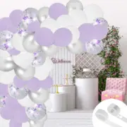 Purple Confetti Latex Balloon Garland Arch Kit Reusable Baby Shower LVI