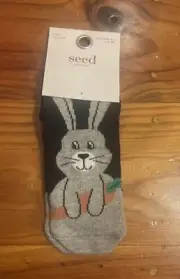 Seed Heritage Navy Pair Of Rabbit Socks 5-8 YRS Fits Shor 9-12