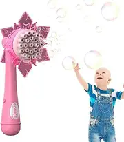 Automatic Bubble Machine - Electric Bubble Maker with Fan | Battery Powered Handheld Wand, Portable Blasting Game, Removable Cooling Blower for Boys Girls Aged 3 and Up