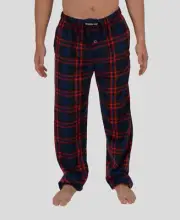$36 Members Only Men's Red Blue Plaid Fleece Pant Sleepwear PJ Pants Size XL