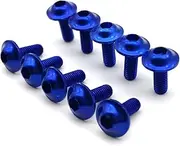 PHGTHNVNMA 10pcs Motorcycle Bolts Screw M6 X 16mm Aluminum Adornment Bolts Blue Anodised 20mm Bolts Red Screws M6 Cap Head Automotive Nuts and Bolts
