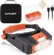 Magnifying Glasses with Light for Close Work, Rechargeable Headband Magnifier 1.