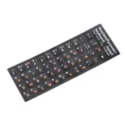 Russian Standard Keyboard Layout Sticker Orange Letters on Black