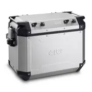 GIVI Trekker Outback 48 Aluminium Side Cases Set, black-silver Black Silver