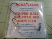 6 AQUA CLEAR STRIPED BASS 8/0 DEMON CIRCLE HOOK DROPPER RIGS ROCK FISH RIG