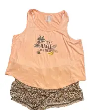 Joyspun Women's Knit 2X Animal Print & “It’s A Jungle Out There” Sleep Set NWT
