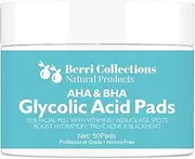 Premium Glycolic Acid Peel Pads 35% AHA for Dark Spots, Acne Scars, Skin Texture Improvement, Anti Aging- Reduce Age-Spots with Vitamin B5, Vitamin C, Vitamin E, Exfoliating Pads for Face - 50 Count