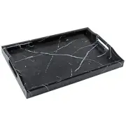 Plastic Serving Tray Ottoman Tray with Handles for Breakfast In Bed Coffee