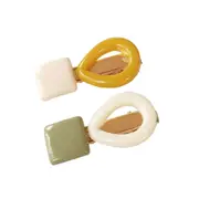 2pc Culturesse Effie Retro 4.5cm Pastel Barrette Clip Accessory Mint/Tangerine