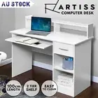 White Computer Desk Home Office Student PC Study Table Storage Drawer Cabinet